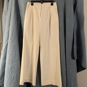 Cream/white wide leg pant